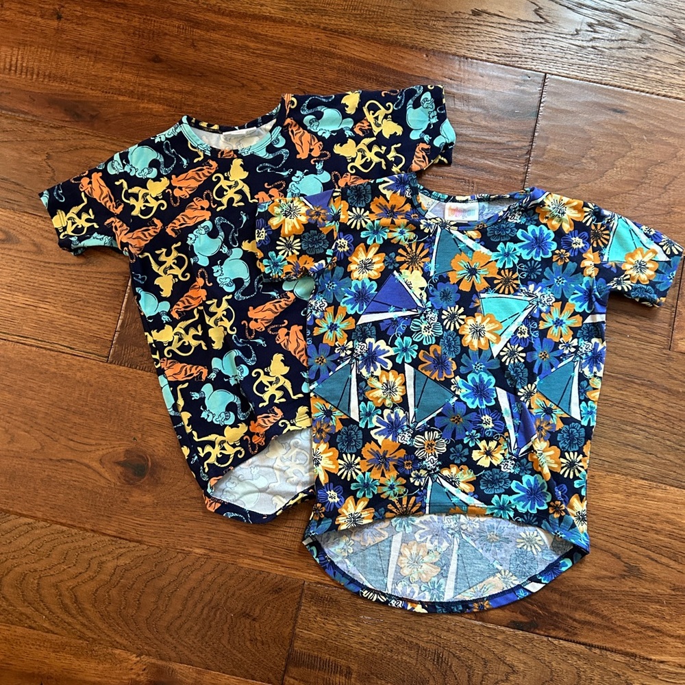 LuLaRoe Disney Kids Gracie Aladdin and Elsa - Size 4 - Set of 2 - Genie Frozen